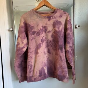 Purple tie-dye crewneck sweatshirt